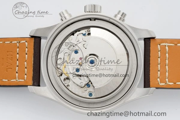 Classic Pilot Chrono SS AZF 1:1 Best Edition Brown Dial on Brown Leather Strap A 7062