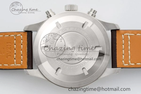 GoodFit Pilot Chrono SS AZF 1:1 Best Edition Green Dial on Brown Leather Strap A 7059