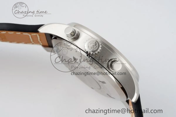 GoodFit Pilot Chrono SS AZF 1:1 Best Edition Green Dial on Brown Leather Strap A 7059