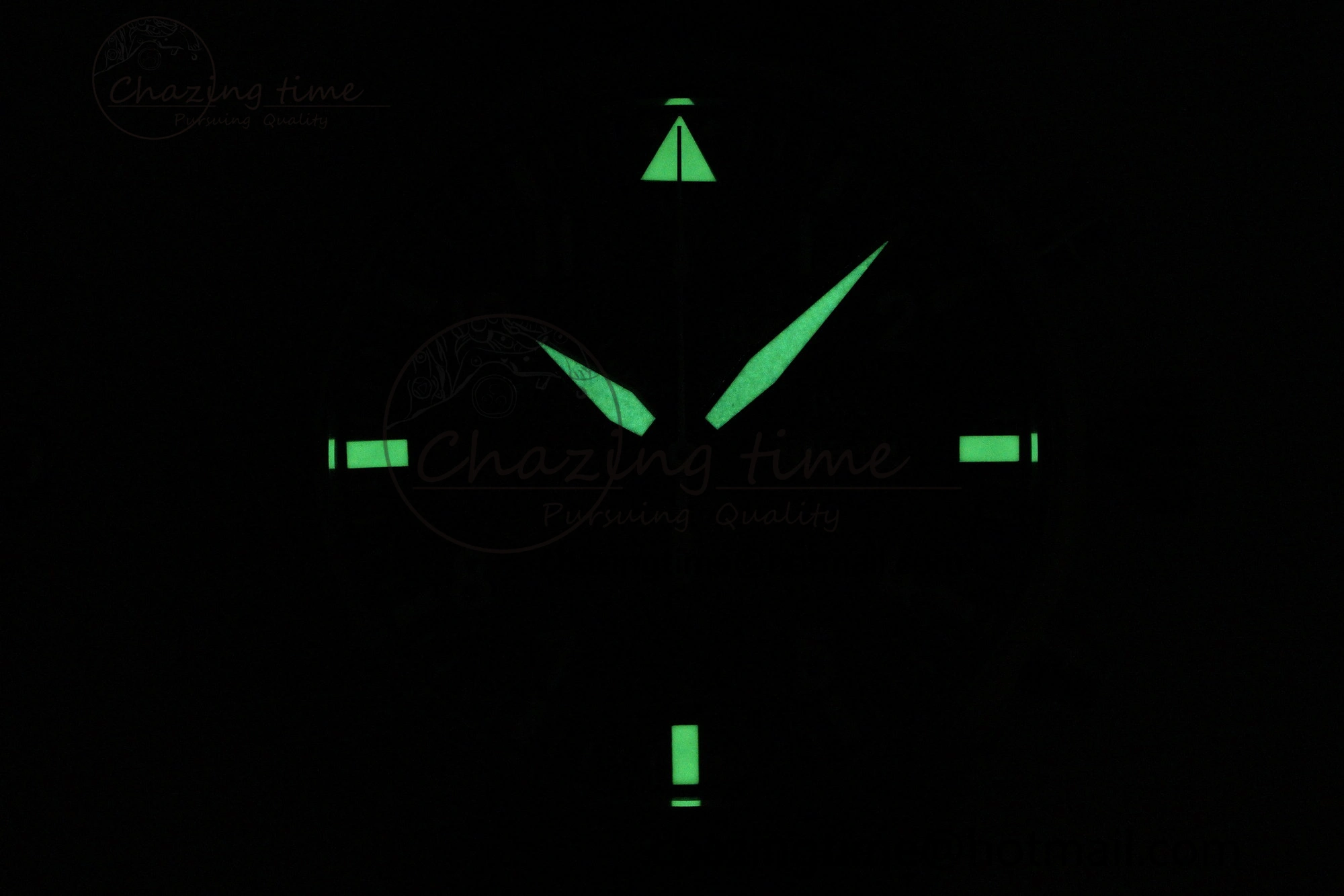 GoodFit Pilot Chrono SS AZF 1:1 Best Edition Green Dial on Brown Leather Strap A 7059