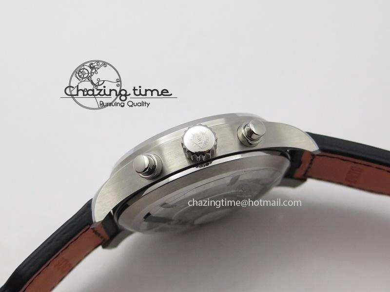 Minimalist Pilot Chrono SS IW377709 ZF Best Edition Black Dial On Black Leather Strap A 7313