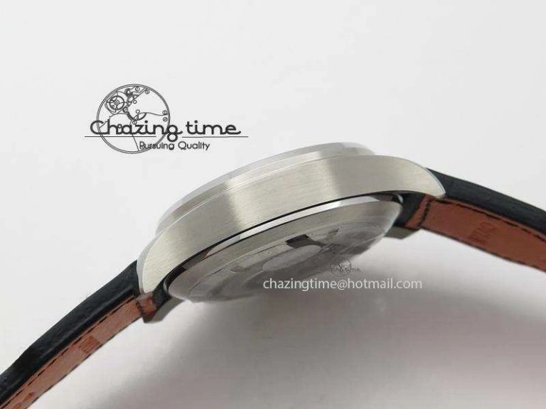 Minimalist Pilot Chrono SS IW377709 ZF Best Edition Black Dial On Black Leather Strap A 7313