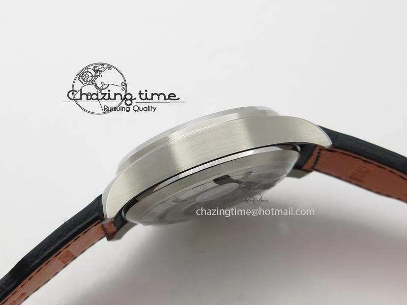 Minimalist Pilot Chrono SS IW377709 ZF Best Edition Black Dial On Black Leather Strap A 7313