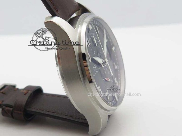 AllSeason Pilot Chrono SS IW387802 V6F 1:1 Best Edition On Brown Leather Strap A 7323