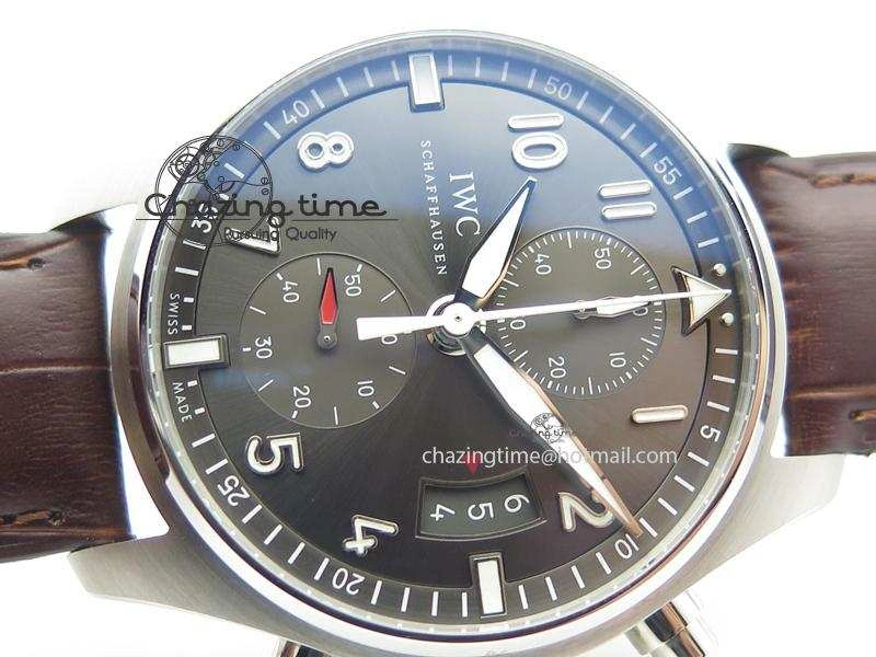 AllSeason Pilot Chrono SS IW387802 V6F 1:1 Best Edition On Brown Leather Strap A 7323