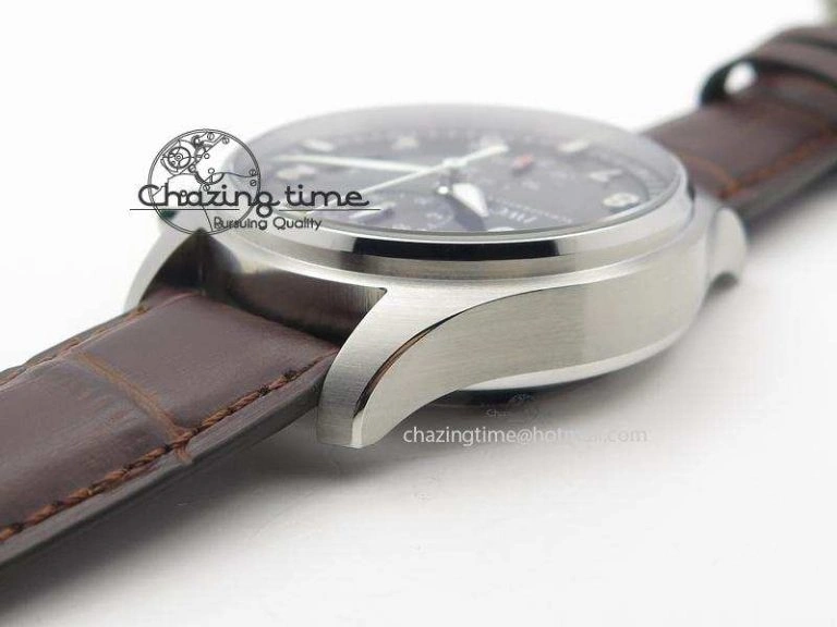 AllSeason Pilot Chrono SS IW387802 V6F 1:1 Best Edition On Brown Leather Strap A 7323