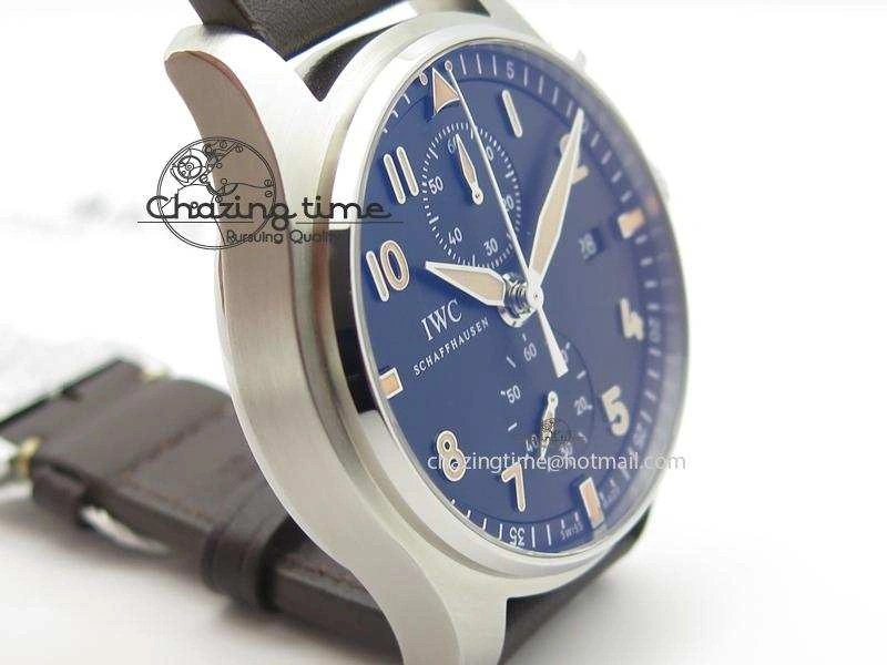 EasyCare Pilot Chrono SS IW387808 CF3 ZF 1:1 Best Edition On Brown Leather Strap A 7328