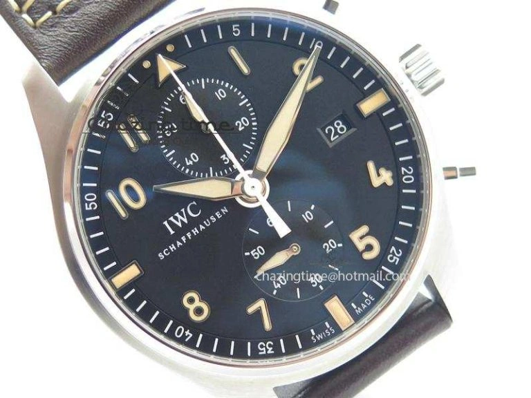 EasyCare Pilot Chrono SS IW387808 CF3 ZF 1:1 Best Edition On Brown Leather Strap A 7328
