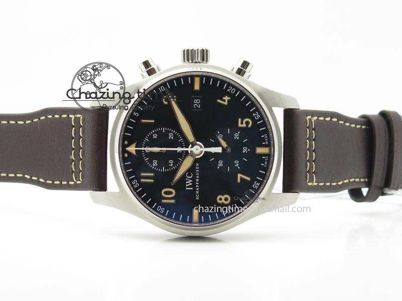 EasyCare Pilot Chrono SS IW387808 CF3 ZF 1:1 Best Edition On Brown Leather Strap A 7328