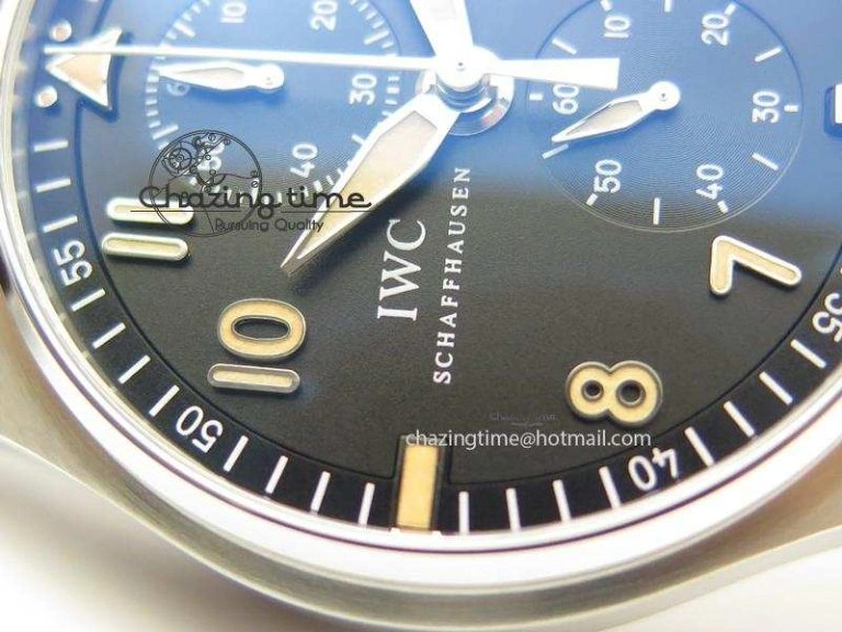 EasyCare Pilot Chrono SS IW387808 CF3 ZF 1:1 Best Edition On Brown Leather Strap A 7328