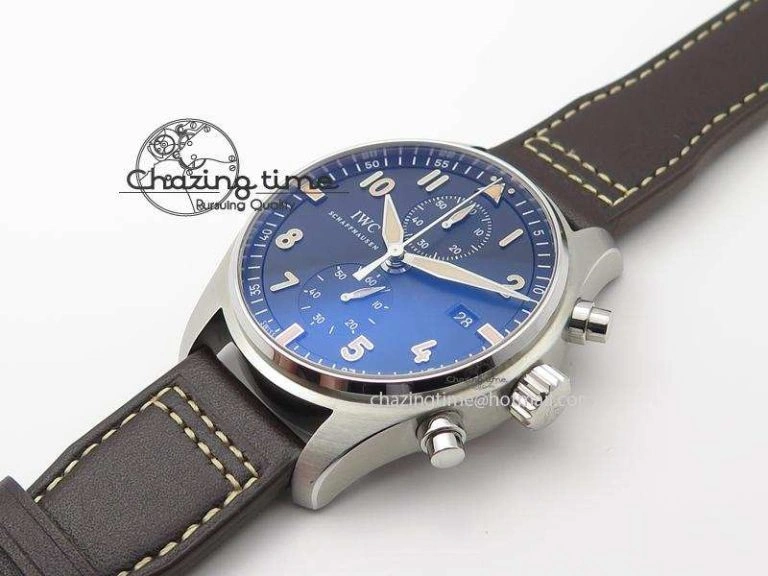 EasyCare Pilot Chrono SS IW387808 CF3 ZF 1:1 Best Edition On Brown Leather Strap A 7328