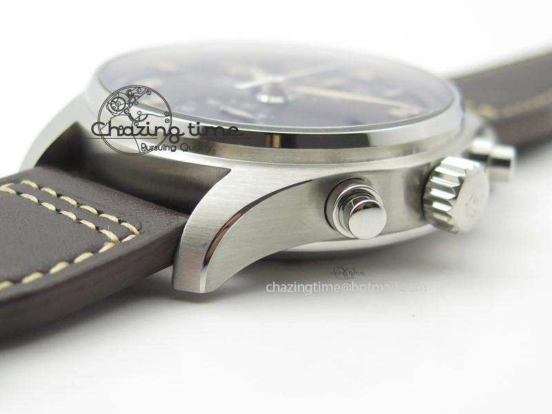 EasyCare Pilot Chrono SS IW387808 CF3 ZF 1:1 Best Edition On Brown Leather Strap A 7328