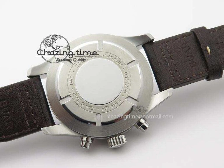 EasyCare Pilot Chrono SS IW387808 CF3 ZF 1:1 Best Edition On Brown Leather Strap A 7328