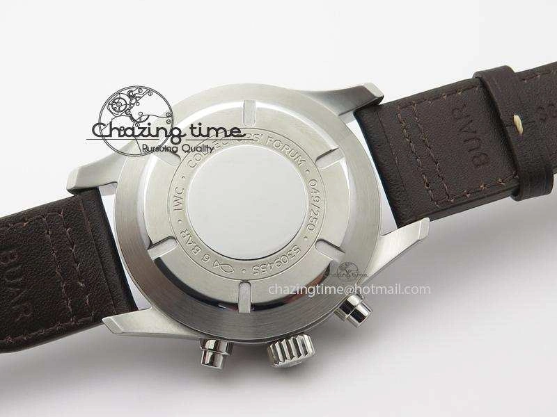 EasyCare Pilot Chrono SS IW387808 CF3 ZF 1:1 Best Edition On Brown Leather Strap A 7328
