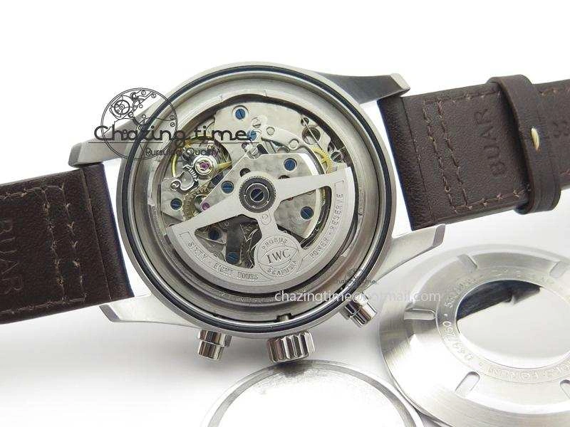 EasyCare Pilot Chrono SS IW387808 CF3 ZF 1:1 Best Edition On Brown Leather Strap A 7328