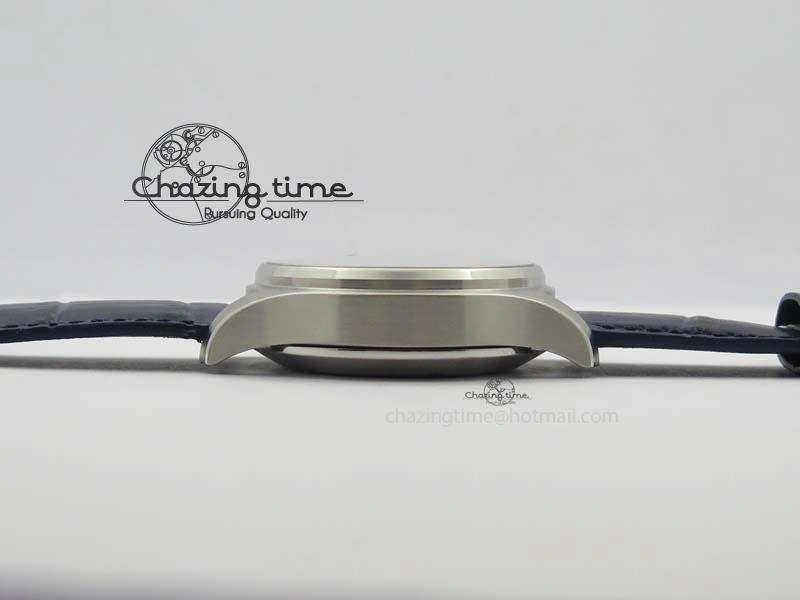 Pilot Chrono SS IW387809 ZF 1:1 Best Edition Silver Dial Blue Numbers On Blue Leather Strap A GoodFit 7263