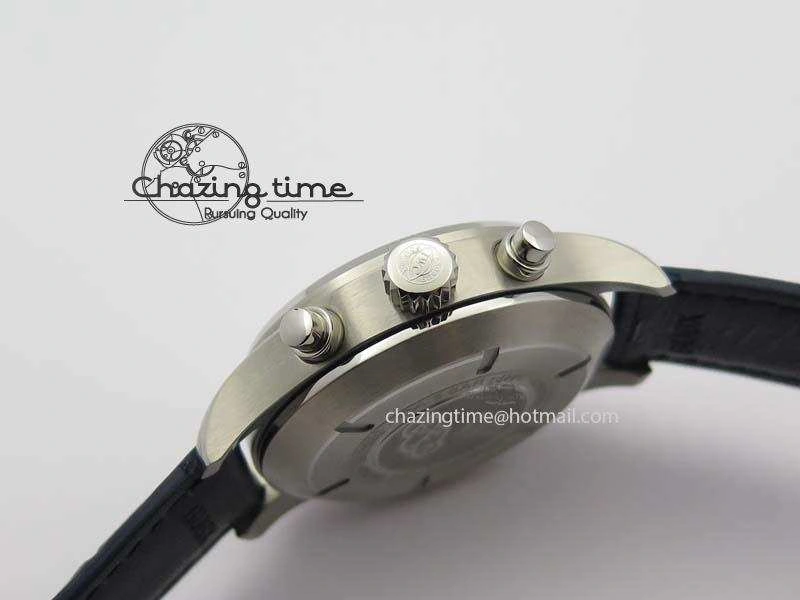Pilot Chrono SS IW387809 ZF 1:1 Best Edition Silver Dial Blue Numbers On Blue Leather Strap A GoodFit 7263