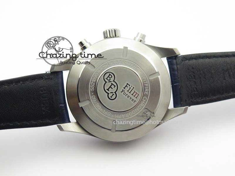 Pilot Chrono SS IW387809 ZF 1:1 Best Edition Silver Dial Blue Numbers On Blue Leather Strap A GoodFit 7263