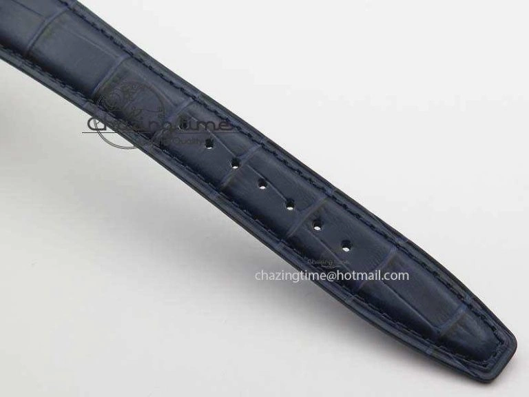 Pilot Chrono SS IW387809 ZF 1:1 Best Edition Silver Dial Blue Numbers On Blue Leather Strap A GoodFit 7263