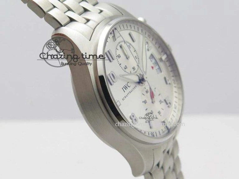 Cozy Pilot Chrono SS IW387809 ZF 1:1 Best Edition Silver Dial On SS Bracelet A 7327