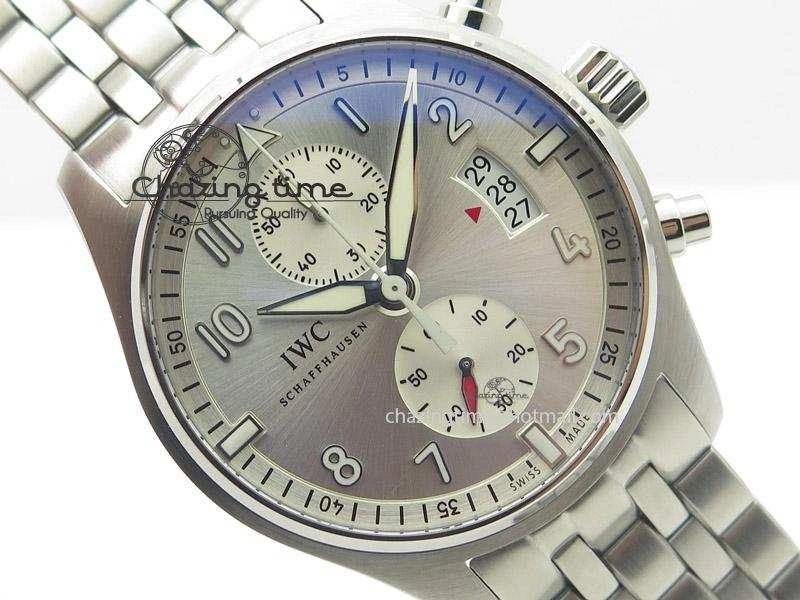 Cozy Pilot Chrono SS IW387809 ZF 1:1 Best Edition Silver Dial On SS Bracelet A 7327