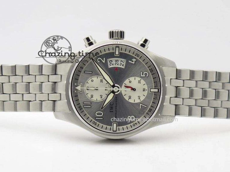 Cozy Pilot Chrono SS IW387809 ZF 1:1 Best Edition Silver Dial On SS Bracelet A 7327