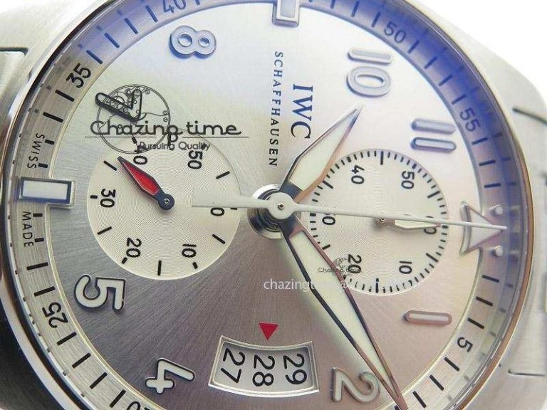 Cozy Pilot Chrono SS IW387809 ZF 1:1 Best Edition Silver Dial On SS Bracelet A 7327
