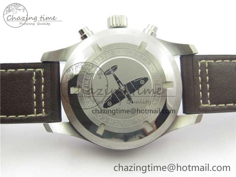 Pilot Chrono Spitfire IW387903 SS ZF 1:1 Best Edition Black Dial on Brown Leather Strap A HighPerformance 7127