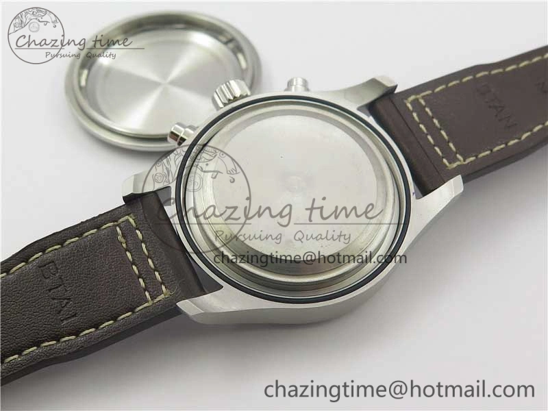Pilot Chrono Spitfire IW387903 SS ZF 1:1 Best Edition Black Dial on Brown Leather Strap A HighPerformance 7127
