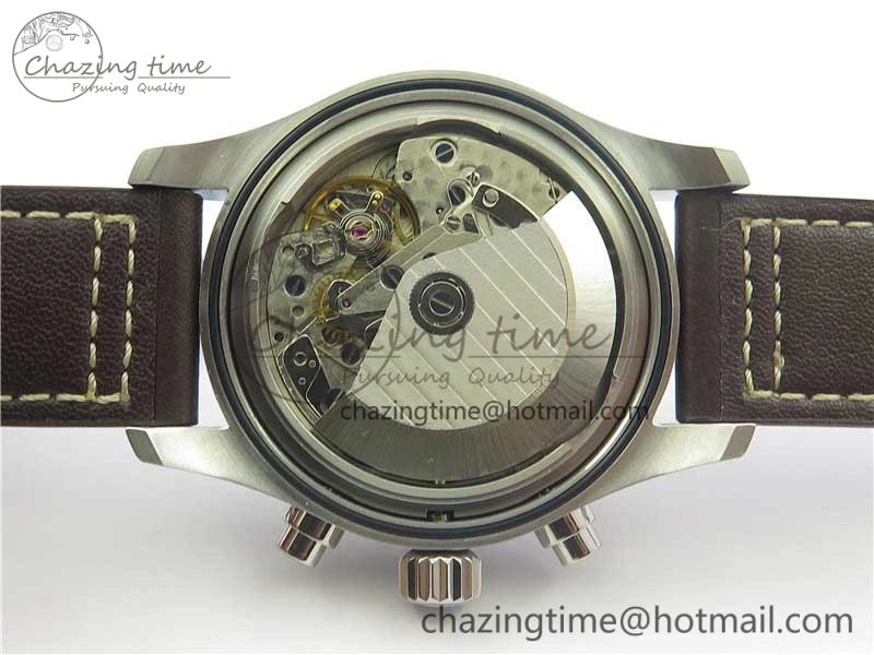 Pilot Chrono Spitfire IW387903 SS ZF 1:1 Best Edition Black Dial on Brown Leather Strap A HighPerformance 7127