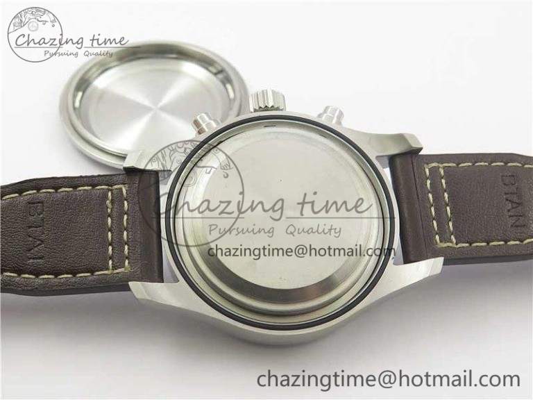 Pilot Chrono Spitfire IW387903 SS ZF 1:1 Best Edition Black Dial on Brown Leather Strap A HighPerformance 7127