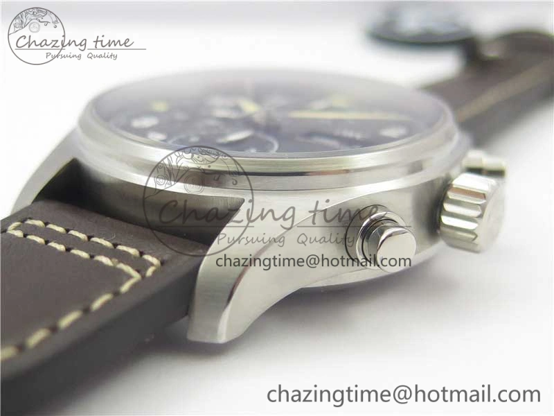 Pilot Chrono Spitfire IW387903 SS ZF 1:1 Best Edition Black Dial on Brown Leather Strap A HighPerformance 7127