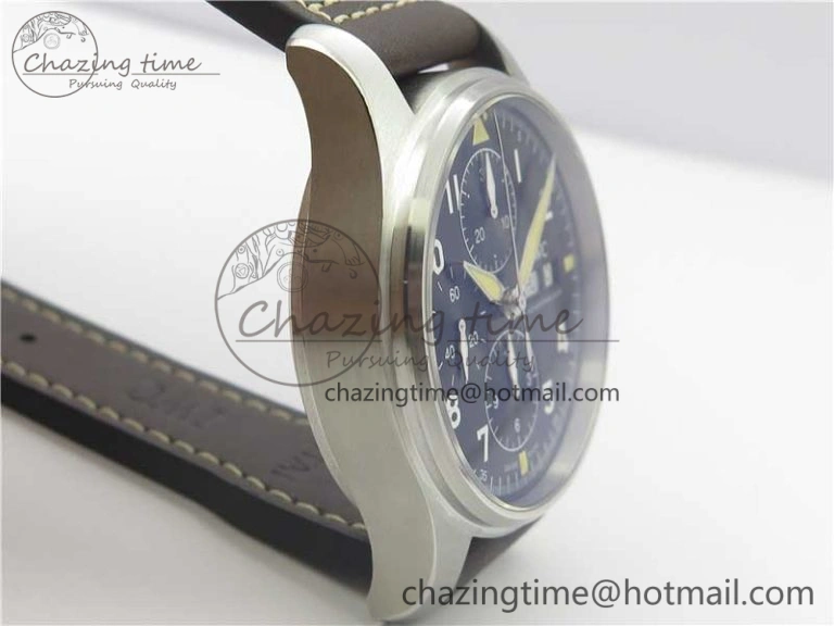 Pilot Chrono Spitfire IW387903 SS ZF 1:1 Best Edition Black Dial on Brown Leather Strap A HighPerformance 7127