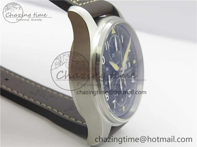 Pilot Chrono Spitfire IW387903 SS ZF 1:1 Best Edition Black Dial on Brown Leather Strap A HighPerformance 7127