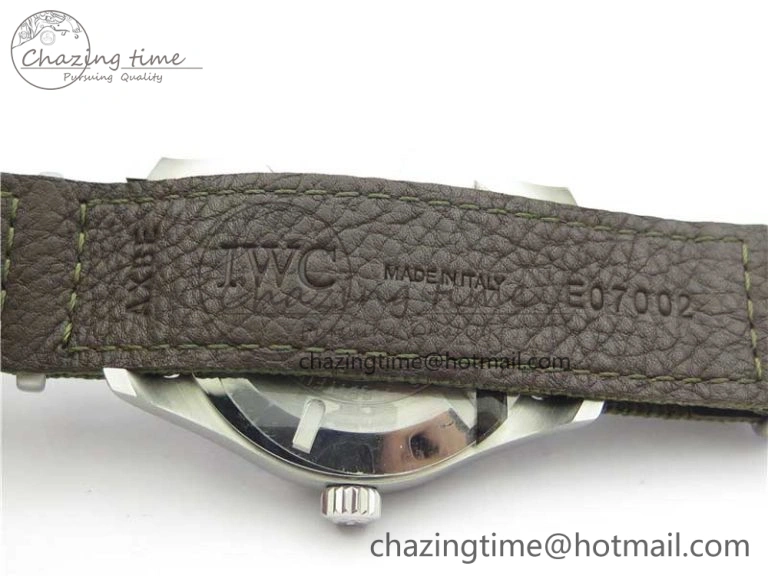 Timeless Pilot IW326801 SS MK 1:1 Best Edition Black Dial on Green Nylon Strap MIYOTA 7122
