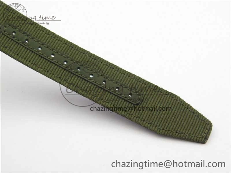 Timeless Pilot IW326801 SS MK 1:1 Best Edition Black Dial on Green Nylon Strap MIYOTA 7122