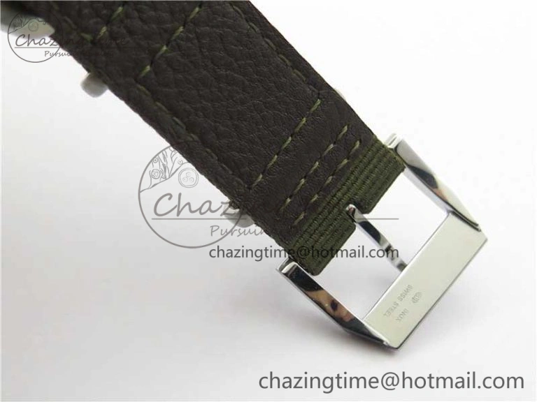 Timeless Pilot IW326801 SS MK 1:1 Best Edition Black Dial on Green Nylon Strap MIYOTA 7122