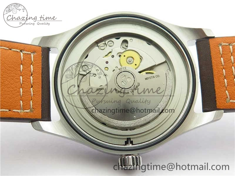 EasyCare Pilot IW326803 SS MK 1:1 Best Edition Black Dial on Brown Leather Strap MIYOTA 7146