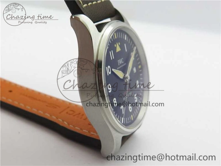 EasyCare Pilot IW326803 SS MK 1:1 Best Edition Black Dial on Brown Leather Strap MIYOTA 7146