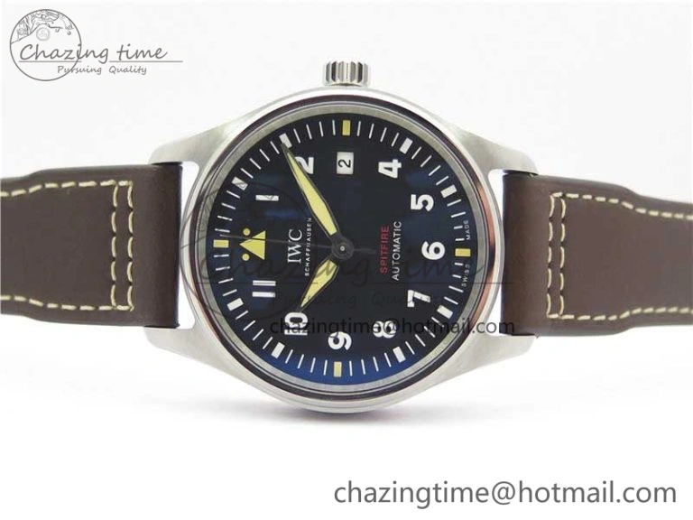 EasyCare Pilot IW326803 SS MK 1:1 Best Edition Black Dial on Brown Leather Strap MIYOTA 7146