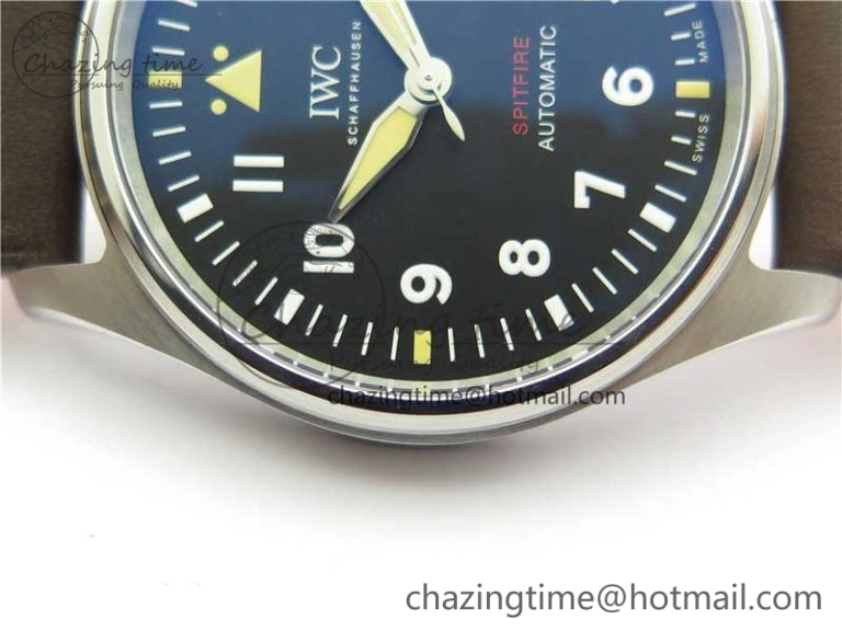 EasyCare Pilot IW326803 SS MK 1:1 Best Edition Black Dial on Brown Leather Strap MIYOTA 7146