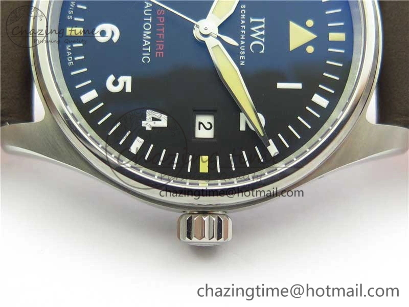 EasyCare Pilot IW326803 SS MK 1:1 Best Edition Black Dial on Brown Leather Strap MIYOTA 7146
