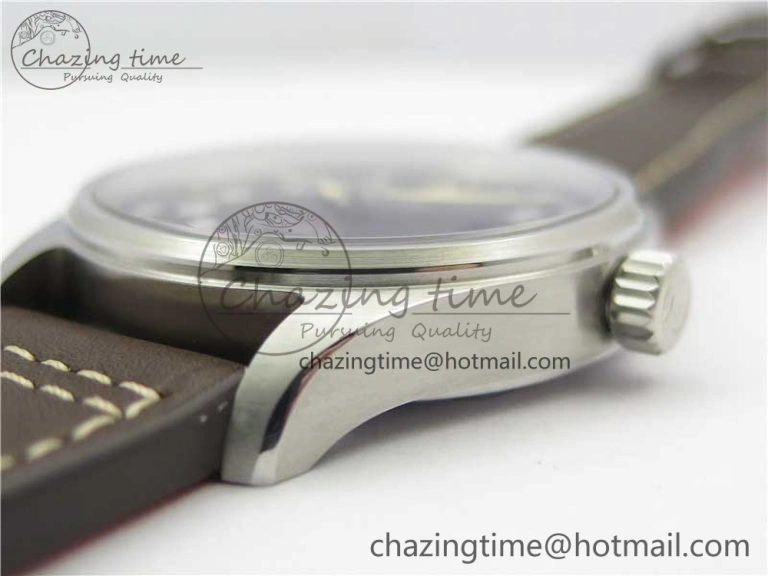 EasyCare Pilot IW326803 SS MK 1:1 Best Edition Black Dial on Brown Leather Strap MIYOTA 7146