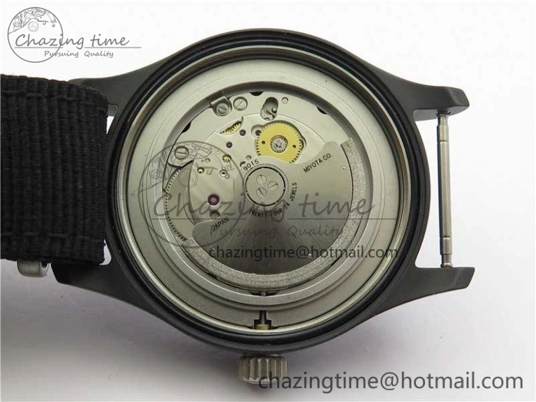 Seasonal Pilot IW326901 Real Ceramic MK 1:1 Best Edition Black Dial On Nylon Strap MIYOTA 7126