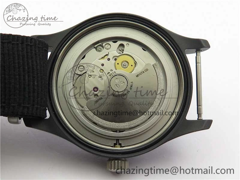 Seasonal Pilot IW326901 Real Ceramic MK 1:1 Best Edition Black Dial On Nylon Strap MIYOTA 7126