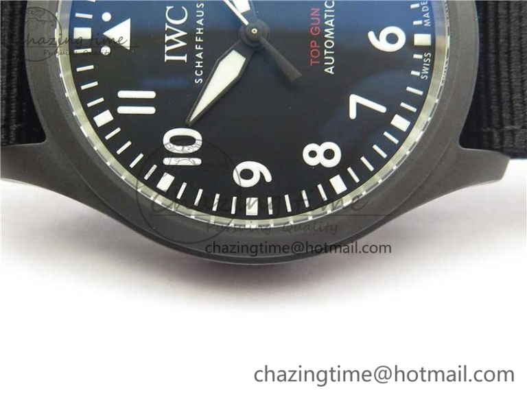 Seasonal Pilot IW326901 Real Ceramic MK 1:1 Best Edition Black Dial On Nylon Strap MIYOTA 7126