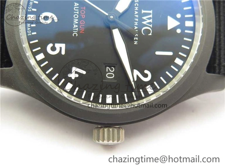 Seasonal Pilot IW326901 Real Ceramic MK 1:1 Best Edition Black Dial On Nylon Strap MIYOTA 7126