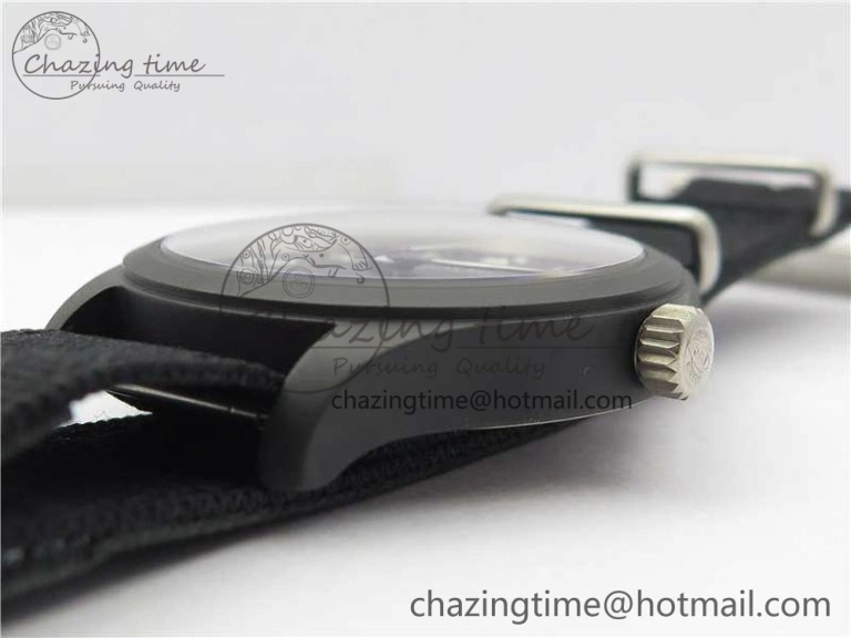 Seasonal Pilot IW326901 Real Ceramic MK 1:1 Best Edition Black Dial On Nylon Strap MIYOTA 7126