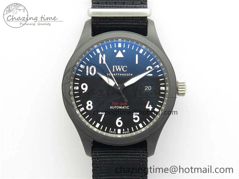 Seasonal Pilot IW326901 Real Ceramic MK 1:1 Best Edition Black Dial On Nylon Strap MIYOTA 7126