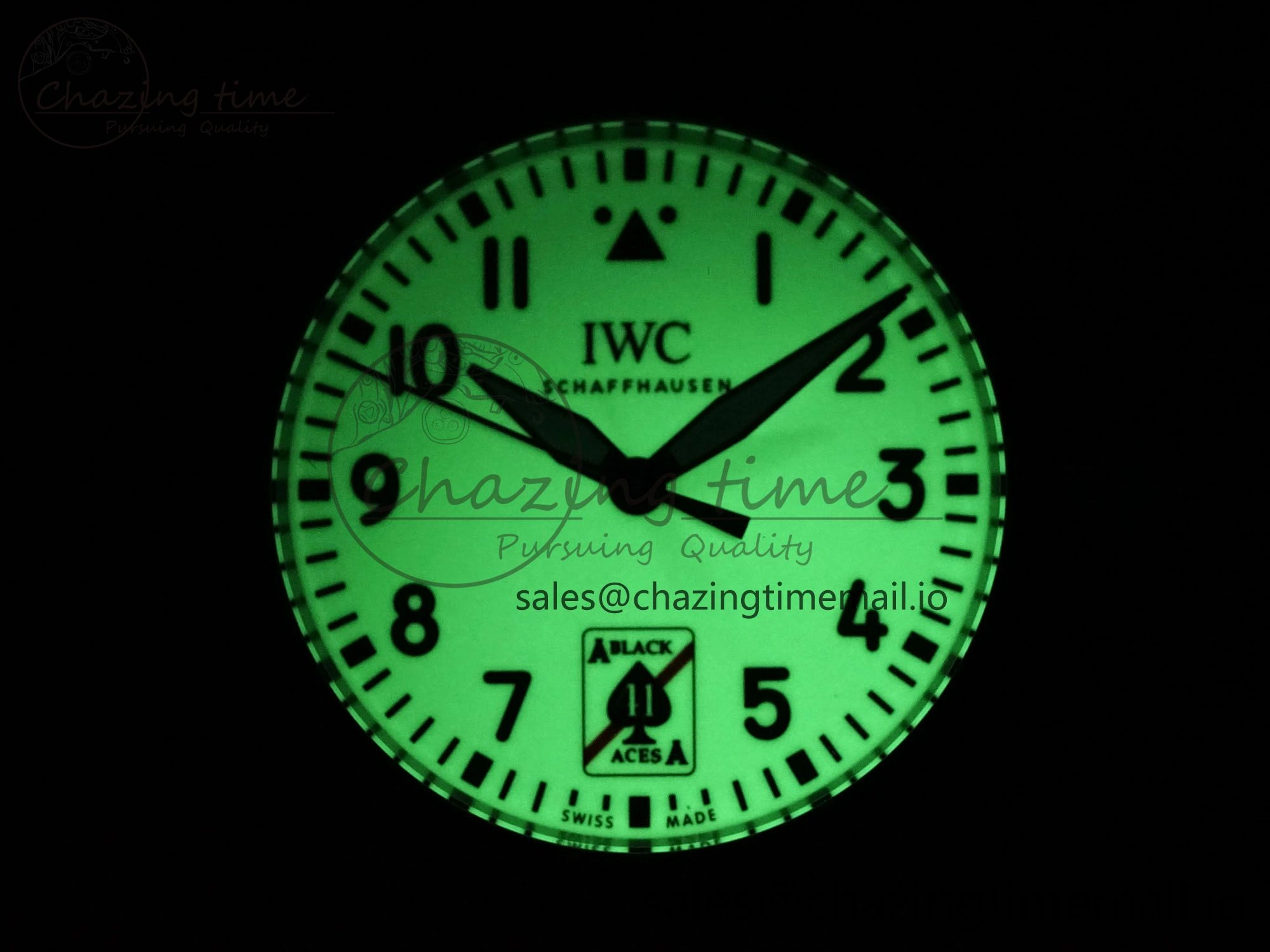 Sophisticated Pilot IW326905 Black Aces M+F 1:1 Best Edition White Dial on Black Rubber Strap MY 7000